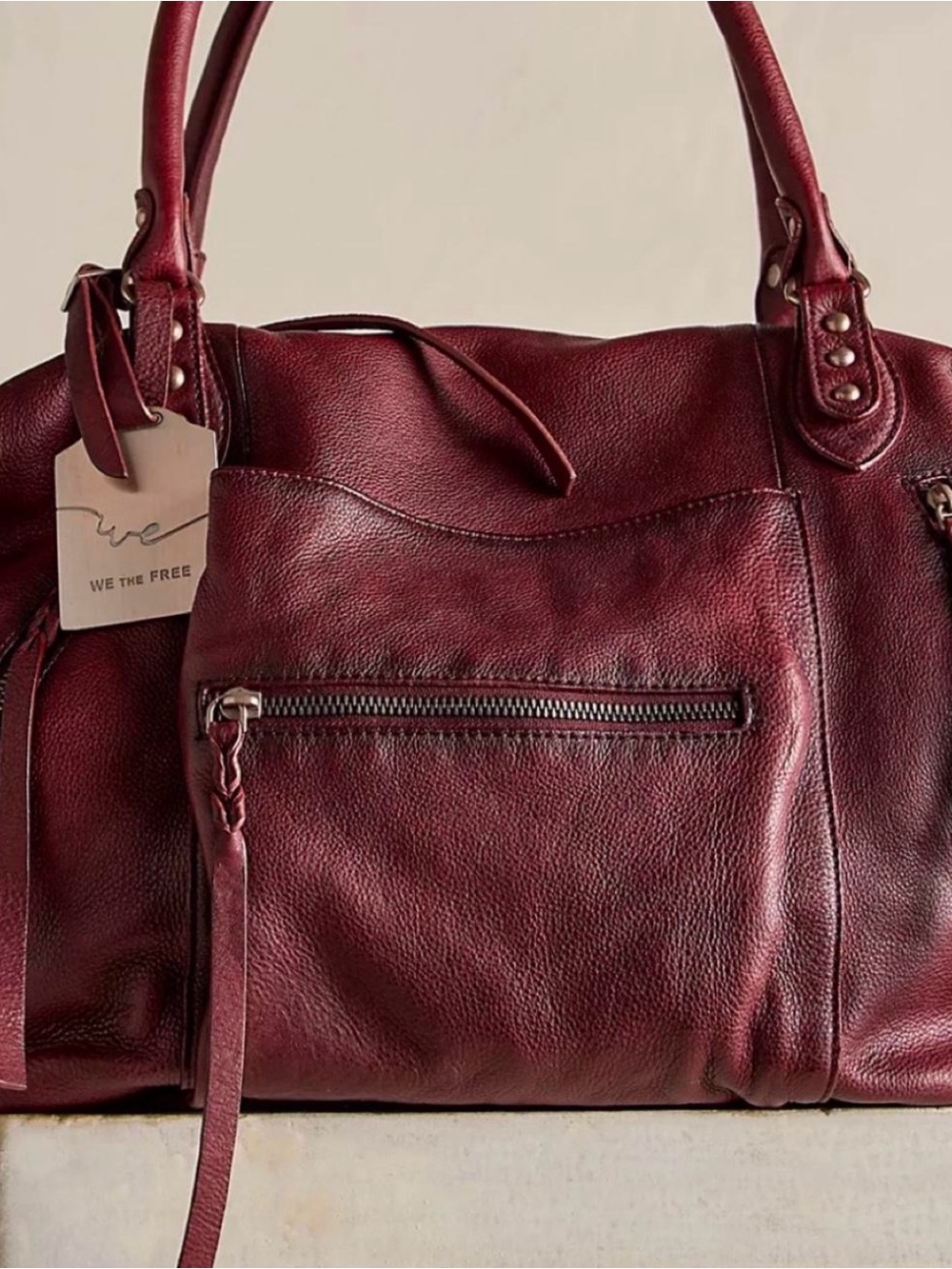 New - Free People LARGE Emerson Tote - RED ROCK